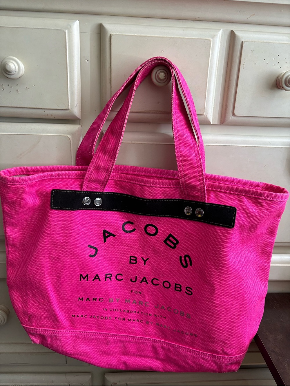 Marc Jacobs Hot Pink Canvas Logo Tote